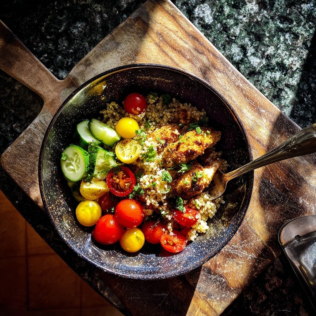 Kalorienarme Hähnchen Bowl Mit Quinoa