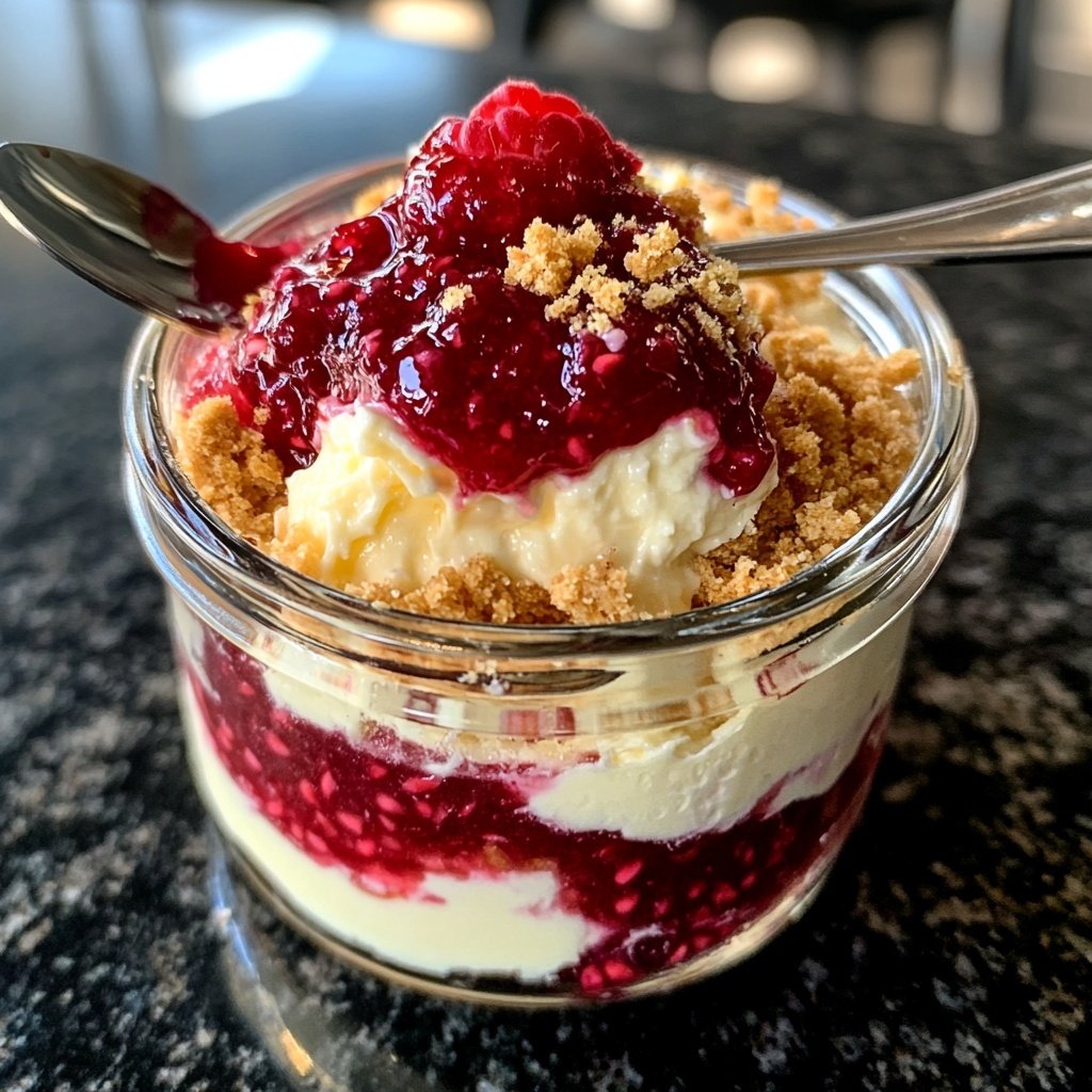 Himbeer-Cheesecake im Glas