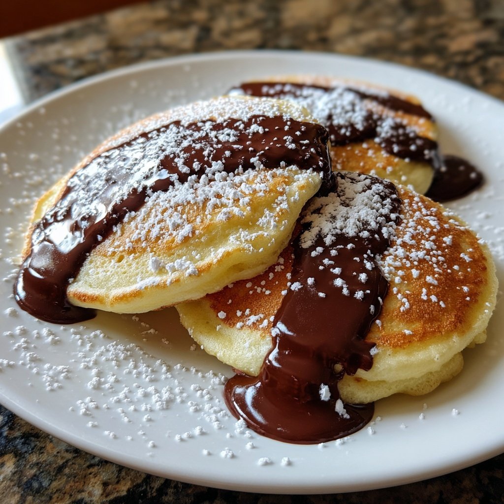 Pfannkuchen mit Schokoladensauce