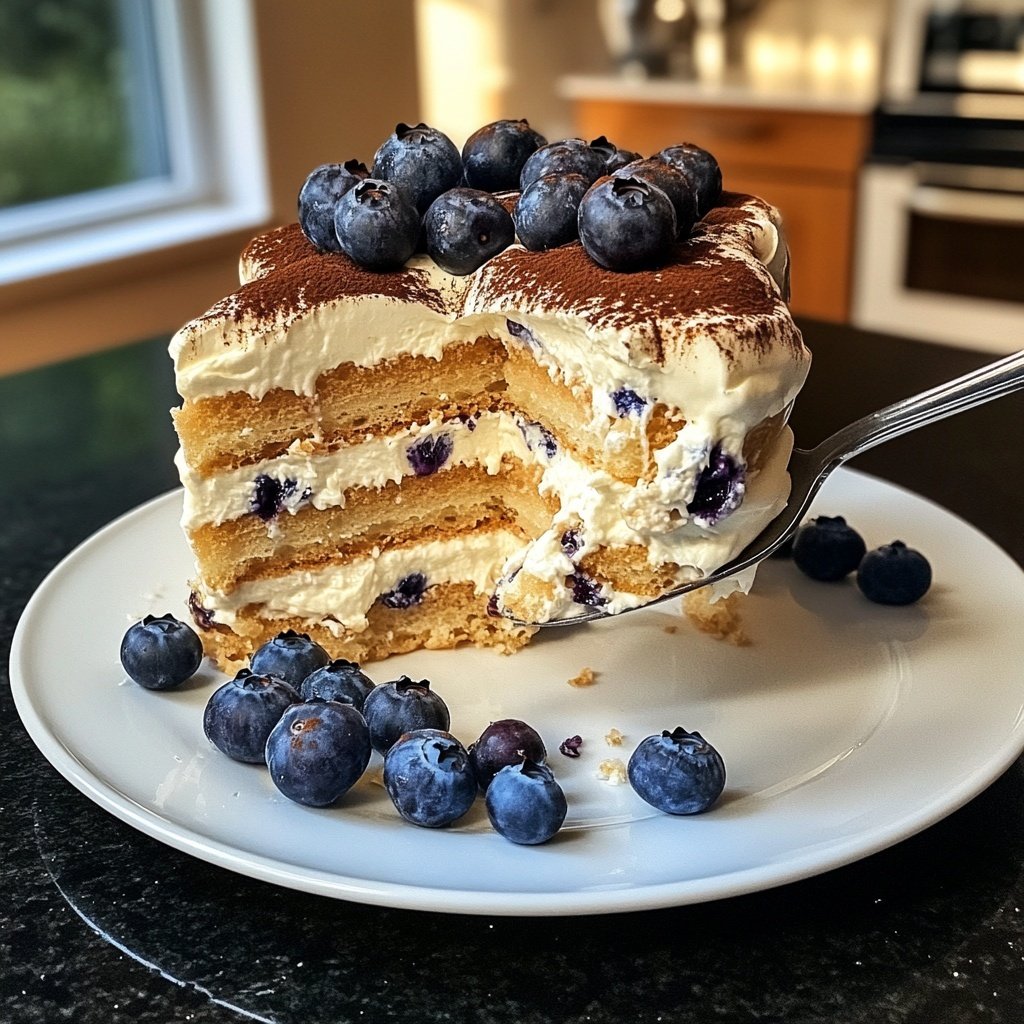 Blaubeer-Tiramisu ohne Alkohol