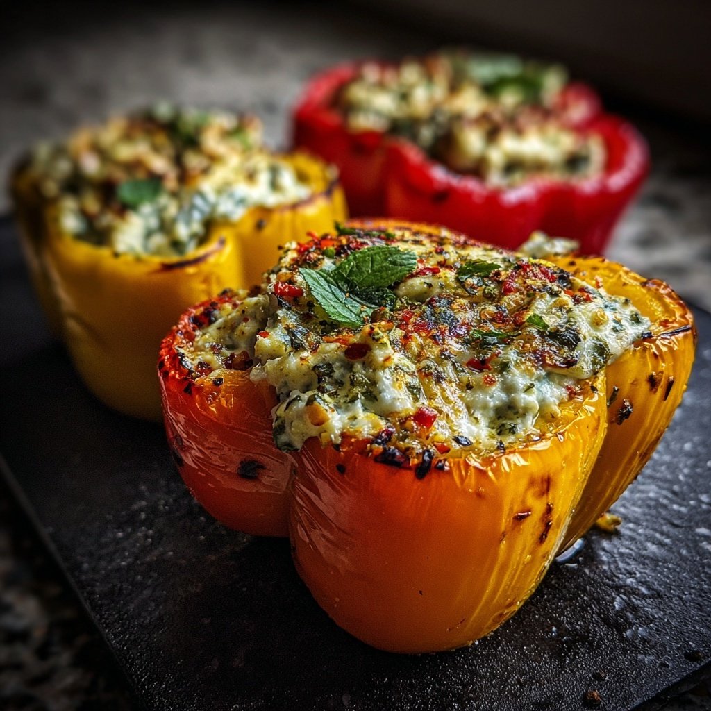 Gegrillte Paprika Mit Kräuterquark