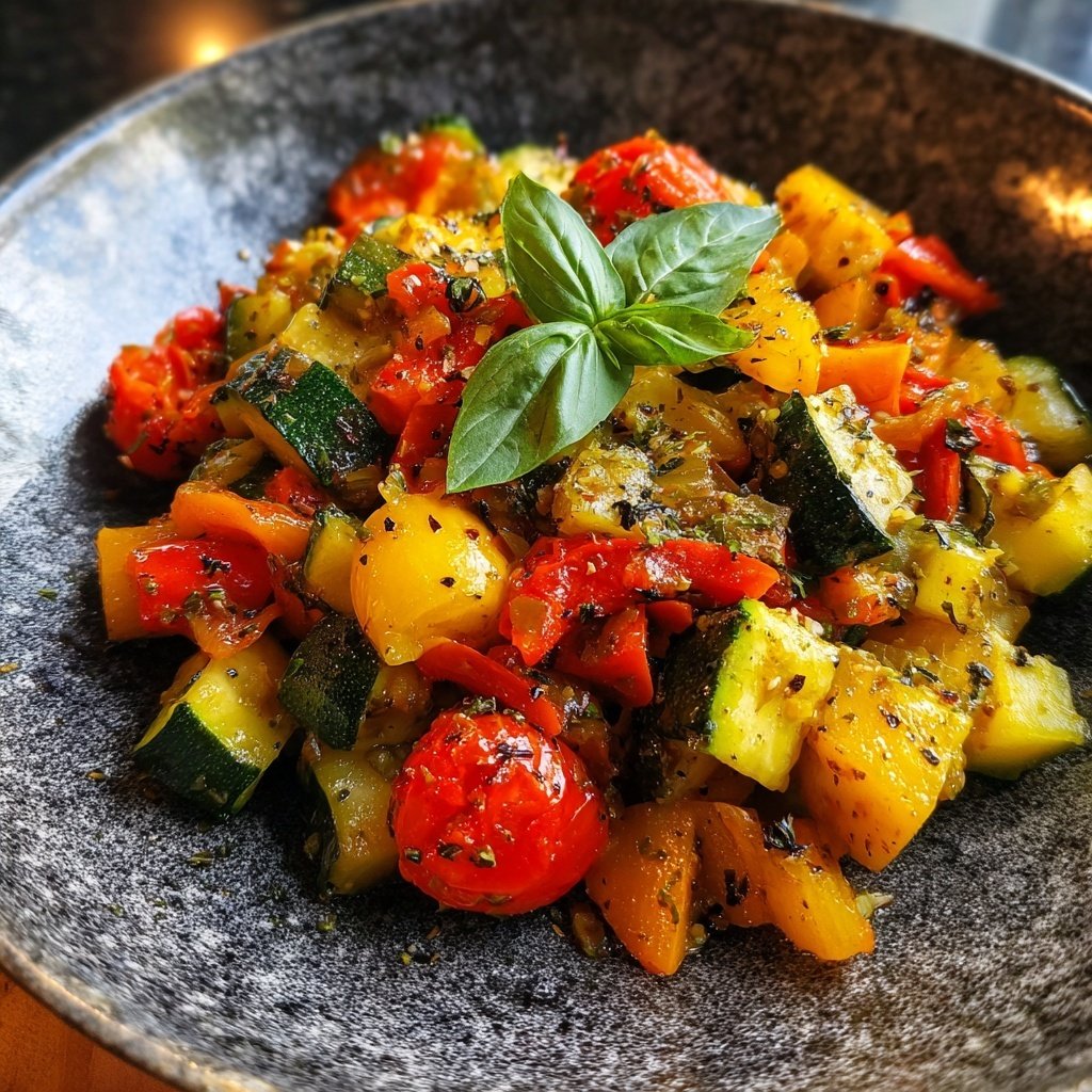 Abendessen mit vegetarischer Pfanne