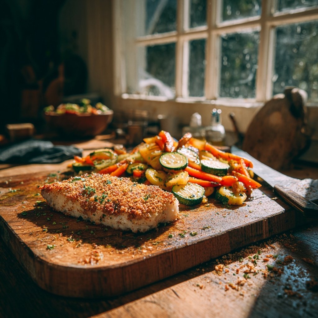 Kalorienarmes Kabeljau Filet Mit Ofengemüse